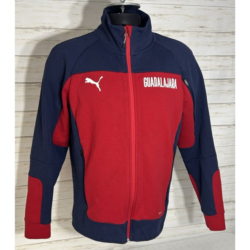 PUMA Club Deportivo Guadalajara Mexico Soccer Blue Red Jacket Size LARGE Mens